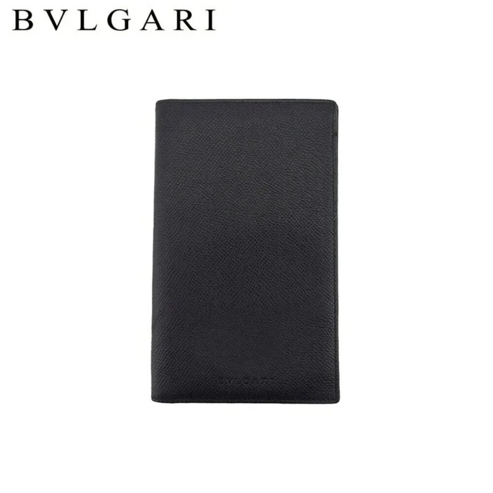 BVLGARI Long Bill Holder Classico Leather Authentic Used